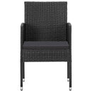 5-Delige Tuinset Poly Rattan En Staal Zwart