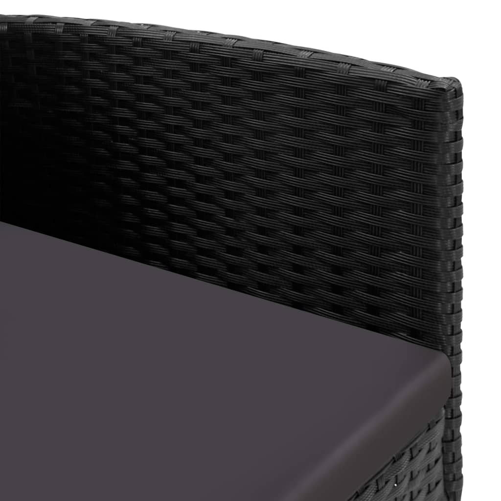 5-Delige Tuinset Poly Rattan En Staal Zwart