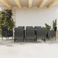 5-Delige Tuinset Poly Rattan En Staal Zwart