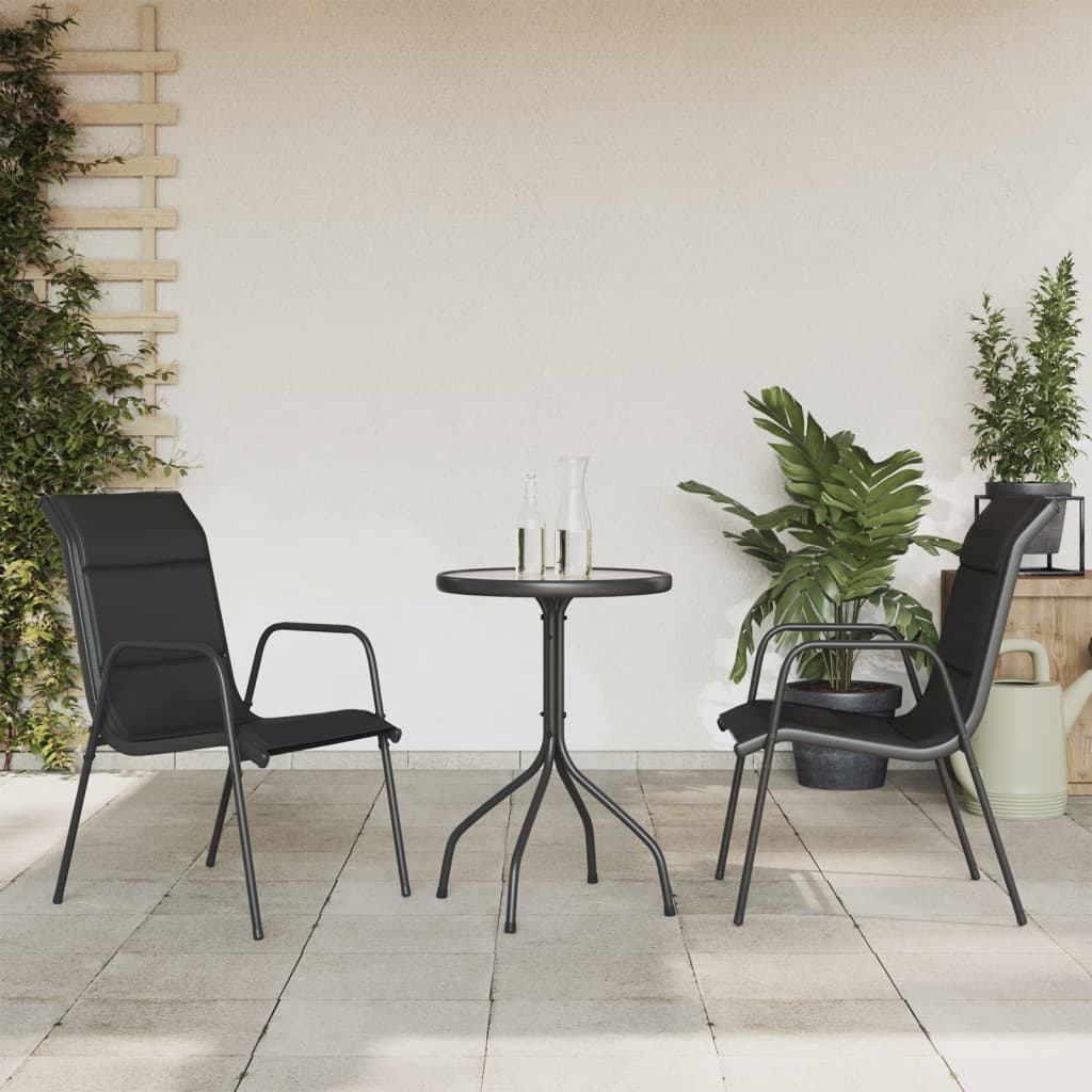 3-Delige Tuinset Staal Zwart Lichtgrijs