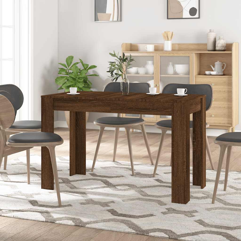 Eettafel 120X60X76 Cm Bewerkt Hout Kleurig