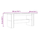 Eettafel 180X90X76 Cm Bewerkt Hout Kleurig