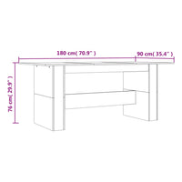 Eettafel 180X90X76 Cm Bewerkt Hout Kleurig