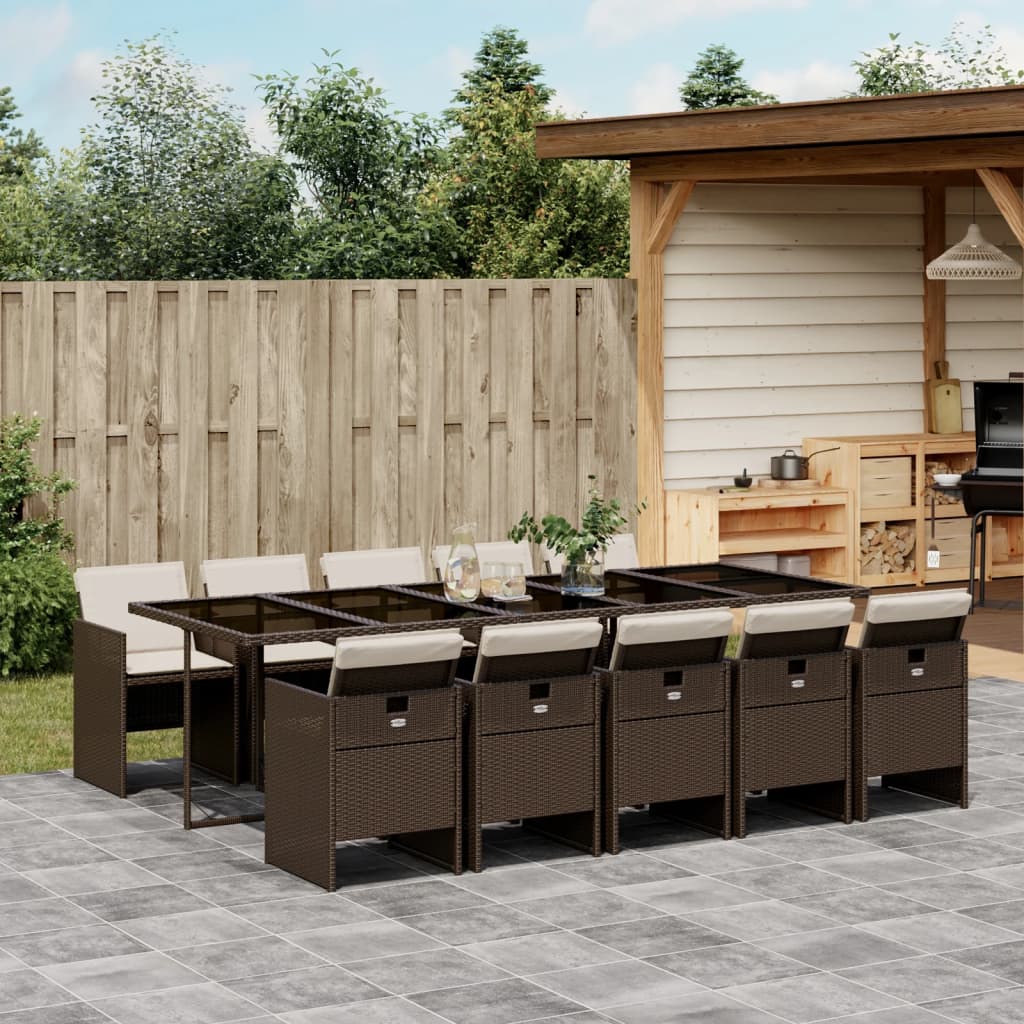 13-Delige Tuinset Met Kussens Poly Rattan