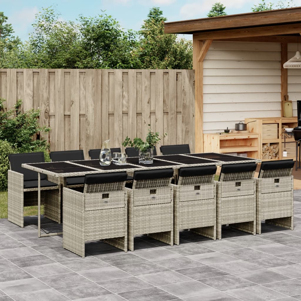 13-Delige Tuinset Met Kussens Poly Rattan