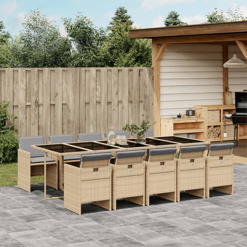 13-Delige Tuinset Met Kussens Poly Rattan