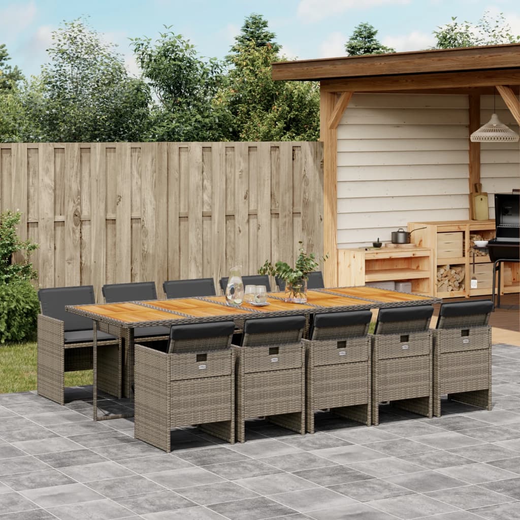 13-Delige Tuinset Met Kussens Poly Rattan