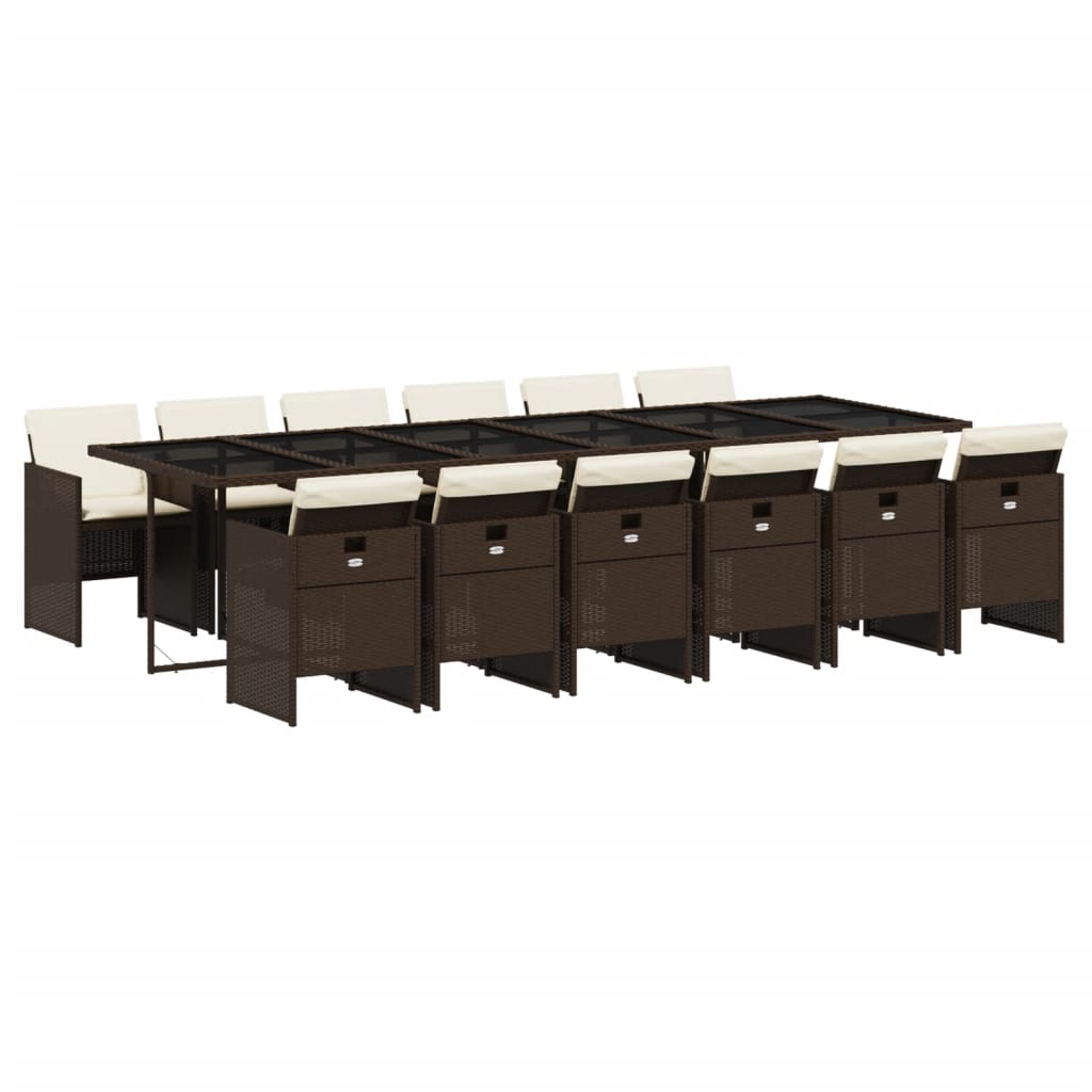 13-Delige Tuinset Met Kussens Poly Rattan
