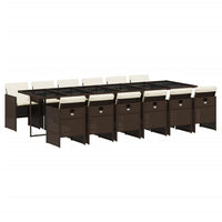 13-Delige Tuinset Met Kussens Poly Rattan