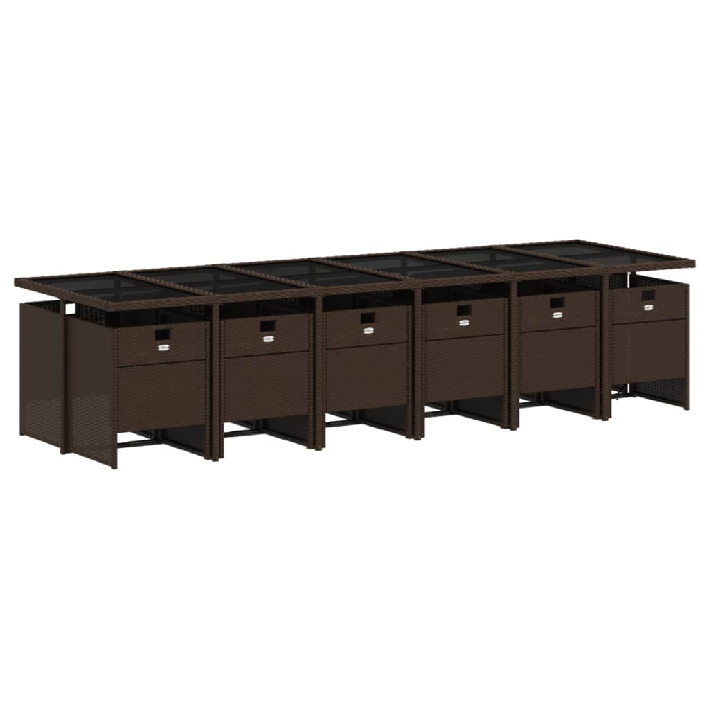 13-Delige Tuinset Met Kussens Poly Rattan