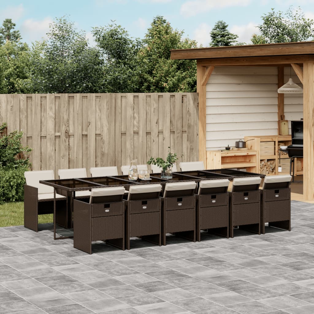 13-Delige Tuinset Met Kussens Poly Rattan