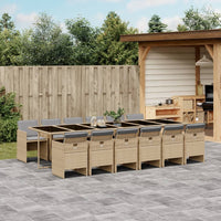 13-Delige Tuinset Met Kussens Poly Rattan