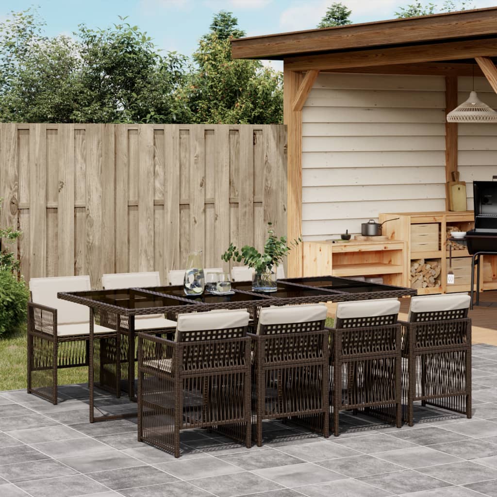 11-Delige Tuinset Met Kussens Poly Rattan