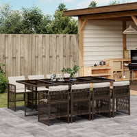 11-Delige Tuinset Met Kussens Poly Rattan