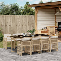 11-Delige Tuinset Met Kussens Poly Rattan