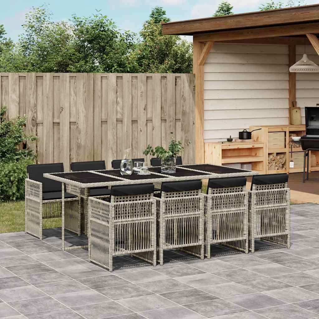 11-Delige Tuinset Met Kussens Poly Rattan