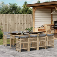 11-Delige Tuinset Met Kussens Poly Rattan