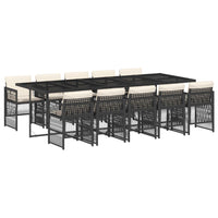 11-Delige Tuinset Met Kussens Poly Rattan
