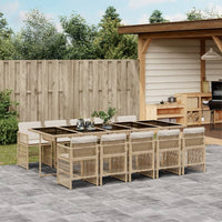 11-Delige Tuinset Met Kussens Poly Rattan