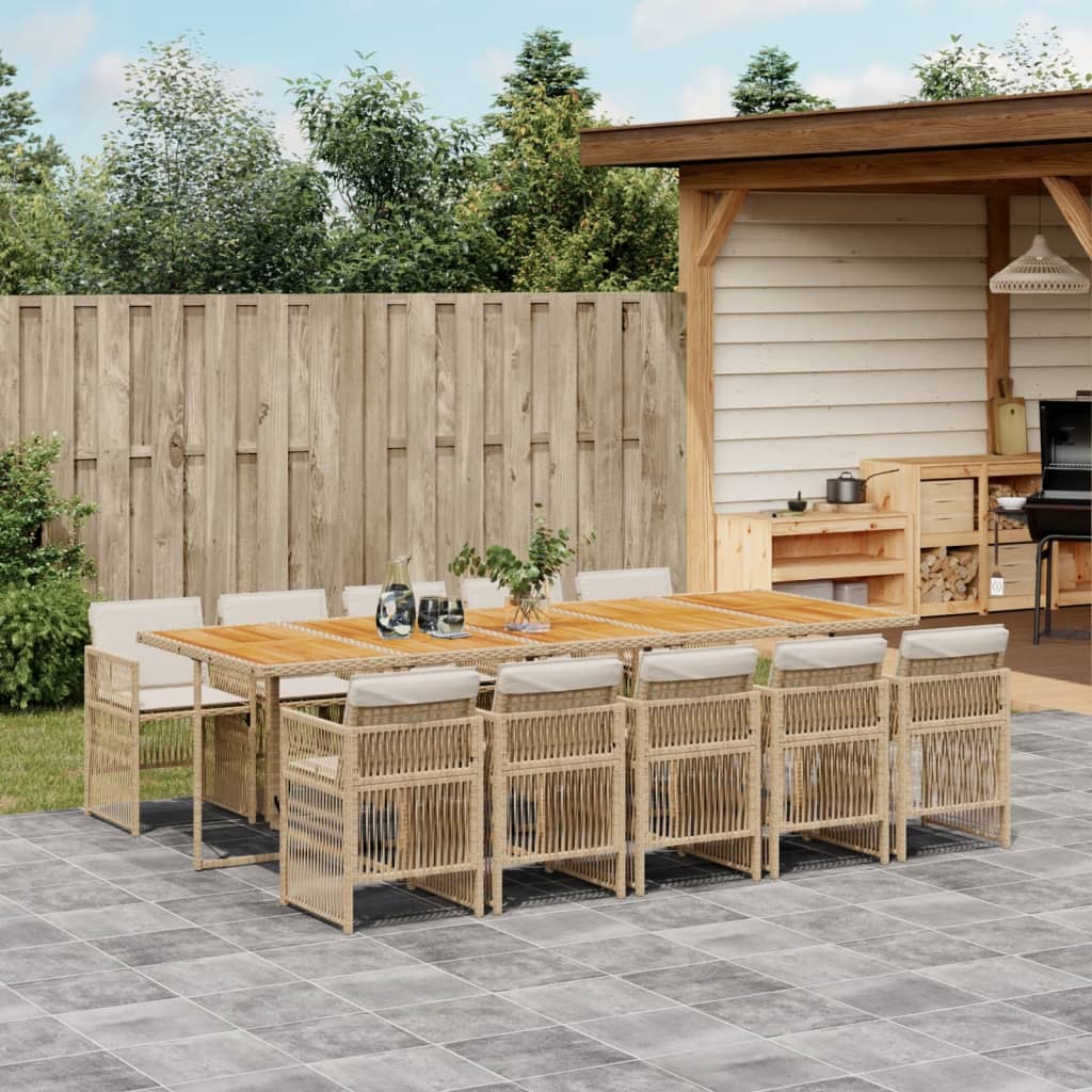 11-Delige Tuinset Met Kussens Poly Rattan