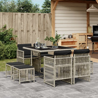 11-Delige Tuinset Met Kussens Poly Rattan
