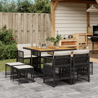 11-Delige Tuinset Met Kussens Poly Rattan