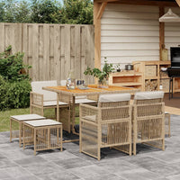 11-Delige Tuinset Met Kussens Poly Rattan