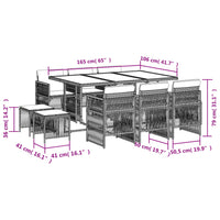 11-Delige Tuinset Met Kussens Poly Rattan