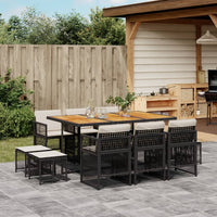 11-Delige Tuinset Met Kussens Poly Rattan