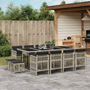 11-Delige Tuinset Met Kussens Poly Rattan