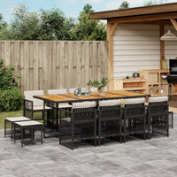11-Delige Tuinset Met Kussens Poly Rattan