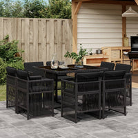 9-Delige Tuinset Met Kussens Poly Rattan