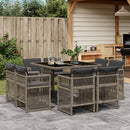 9-Delige Tuinset Met Kussens Poly Rattan