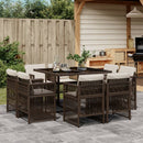 9-Delige Tuinset Met Kussens Poly Rattan