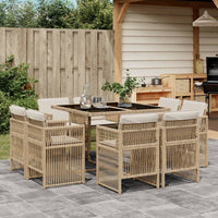 9-Delige Tuinset Met Kussens Poly Rattan