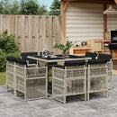 9-Delige Tuinset Met Kussens Poly Rattan