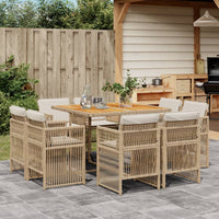 9-Delige Tuinset Met Kussens Poly Rattan
