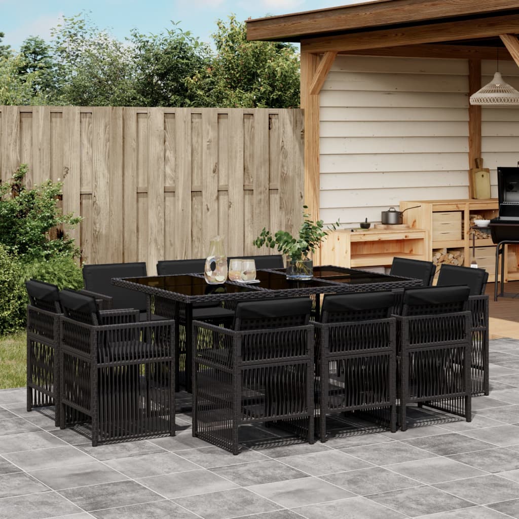 9-Delige Tuinset Met Kussens Poly Rattan