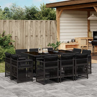 9-Delige Tuinset Met Kussens Poly Rattan