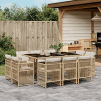 9-Delige Tuinset Met Kussens Poly Rattan