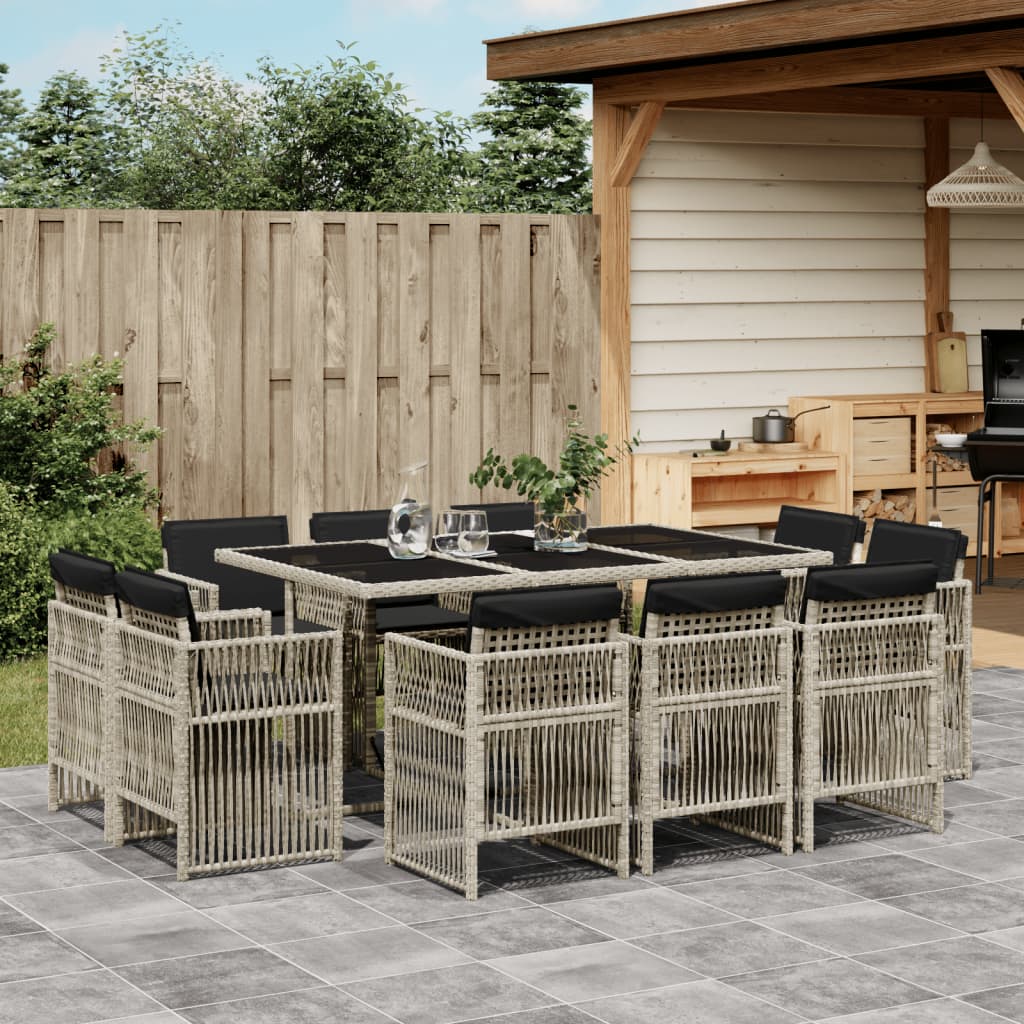 9-Delige Tuinset Met Kussens Poly Rattan