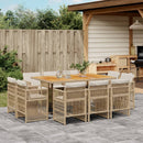 9-Delige Tuinset Met Kussens Poly Rattan