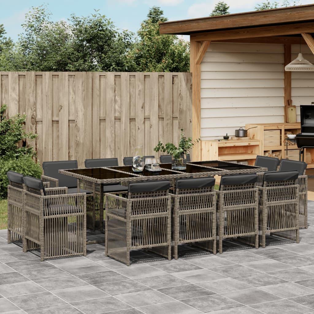 9-Delige Tuinset Met Kussens Poly Rattan