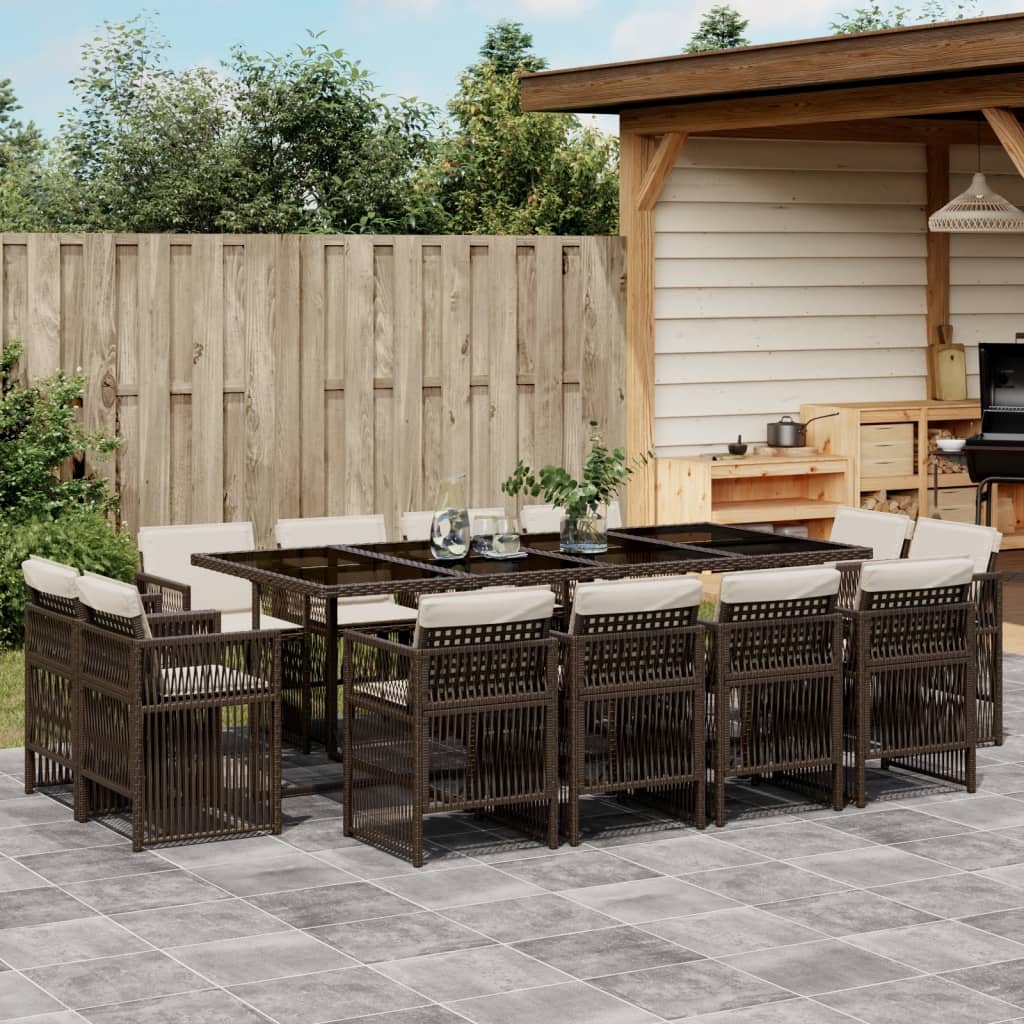9-Delige Tuinset Met Kussens Poly Rattan