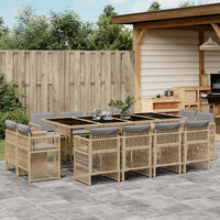 9-Delige Tuinset Met Kussens Poly Rattan