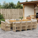 9-Delige Tuinset Met Kussens Poly Rattan