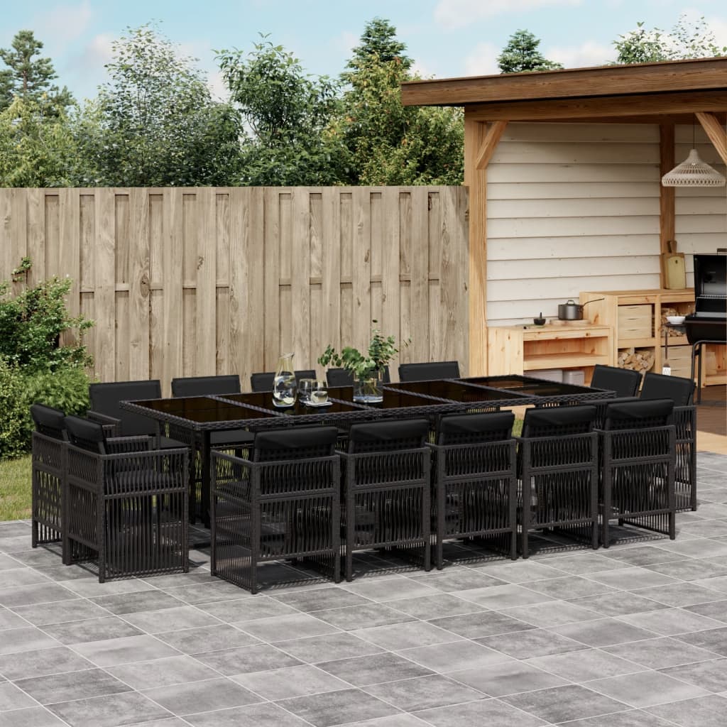 9-Delige Tuinset Met Kussens Poly Rattan