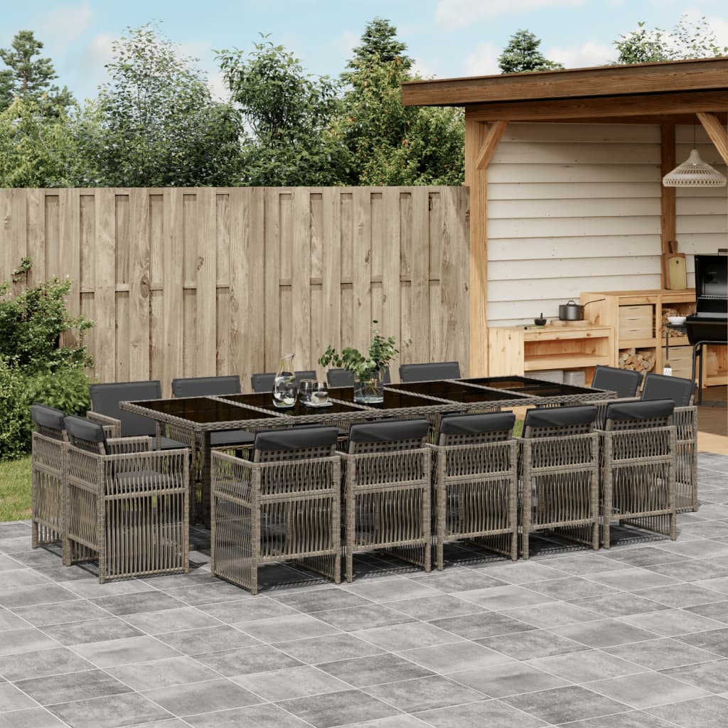 9-Delige Tuinset Met Kussens Poly Rattan
