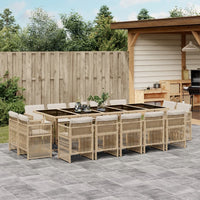 9-Delige Tuinset Met Kussens Poly Rattan