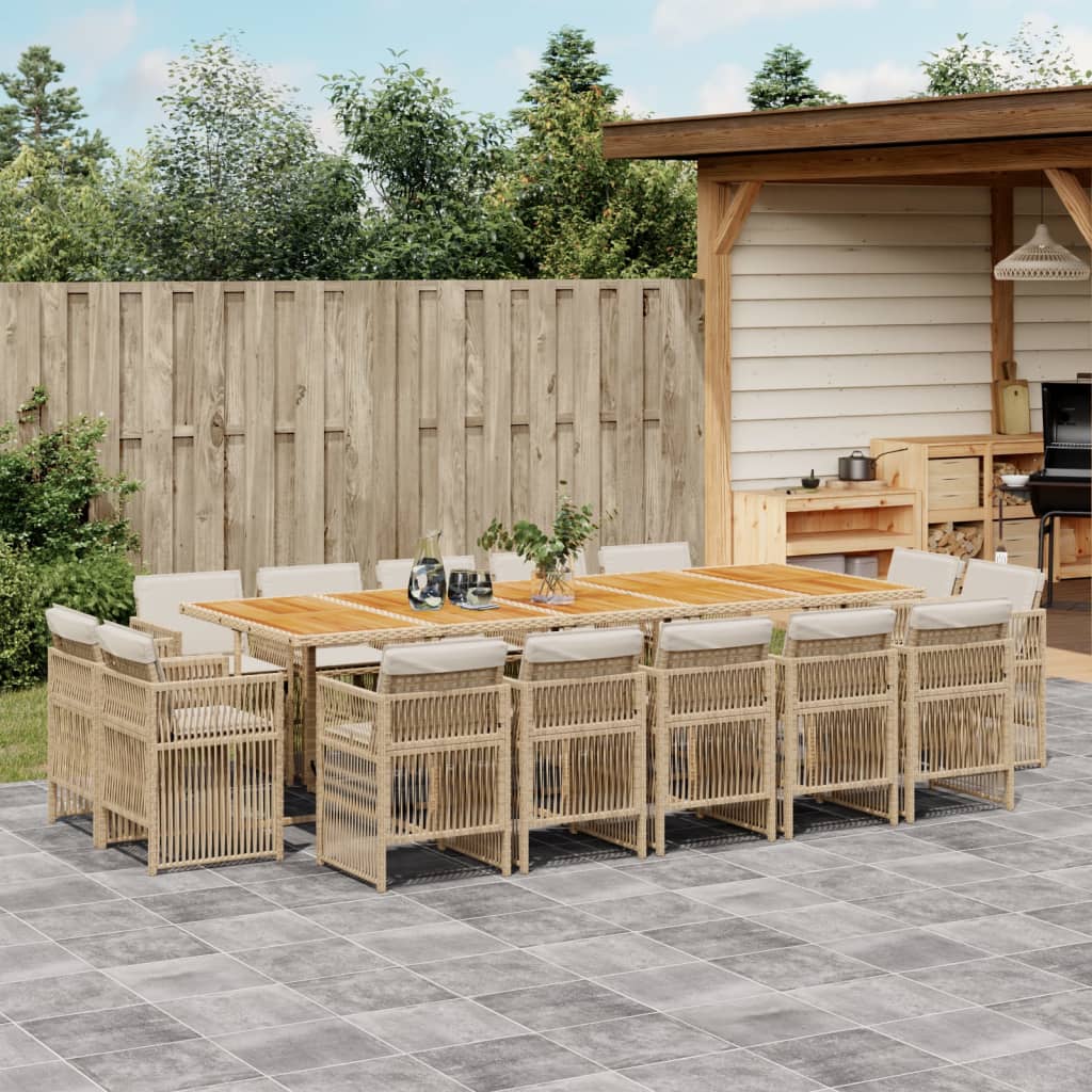 9-Delige Tuinset Met Kussens Poly Rattan